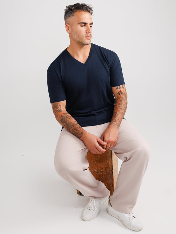 Navy V-Neck T-shirts