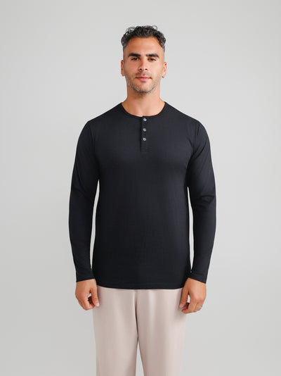 Black Henley 3-pack