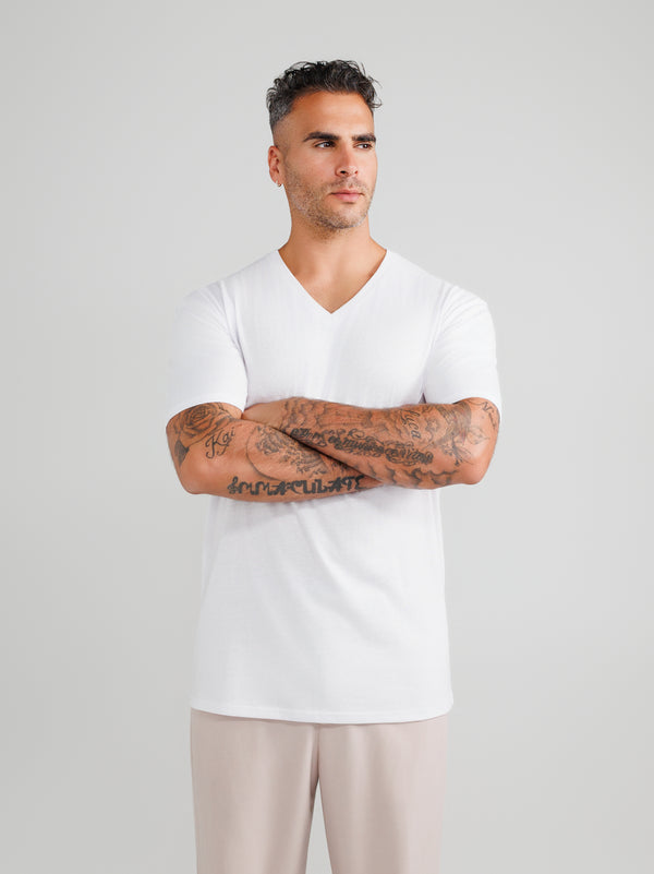 White V-Neck T-Shirts