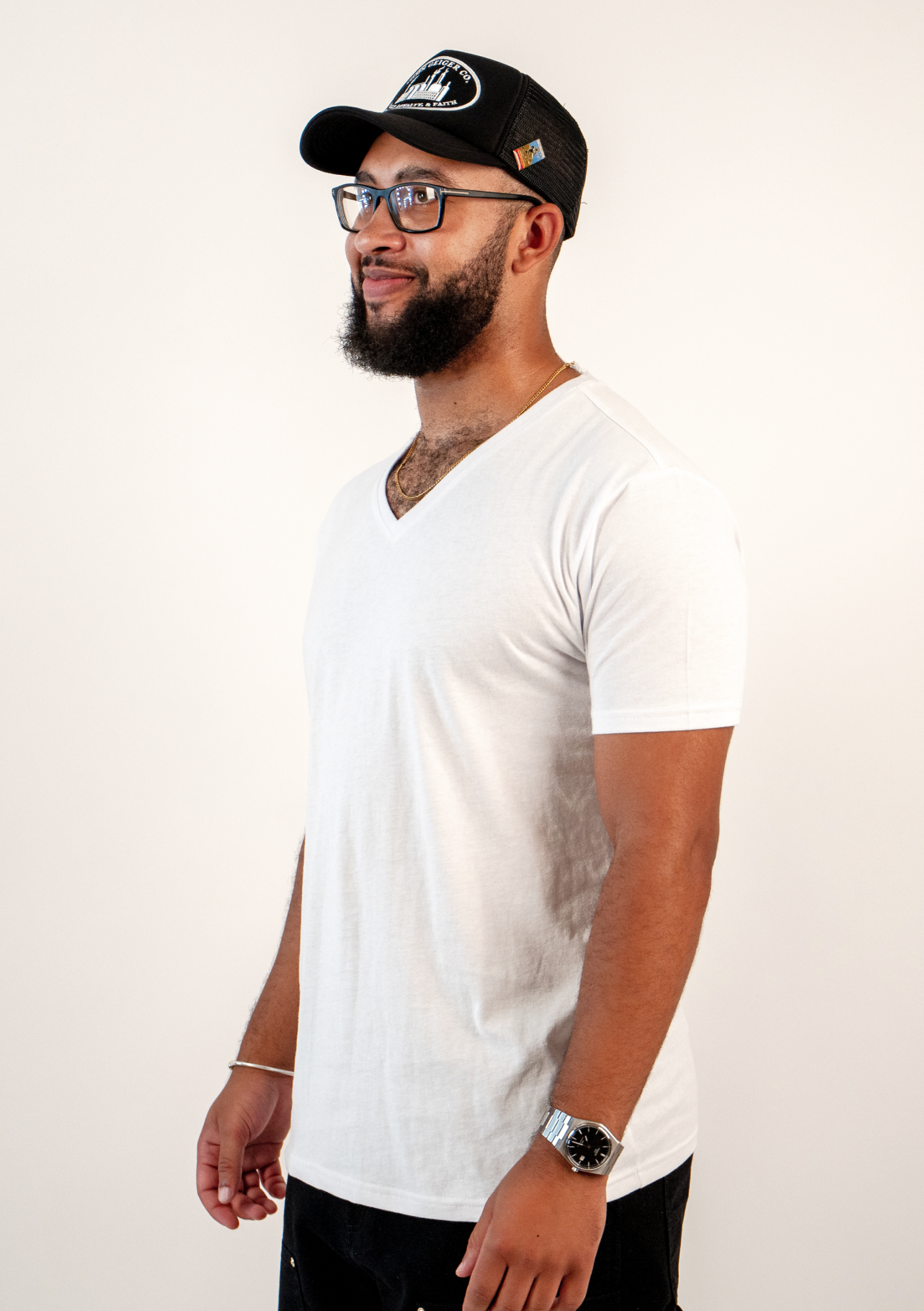 White V-Neck T-Shirts