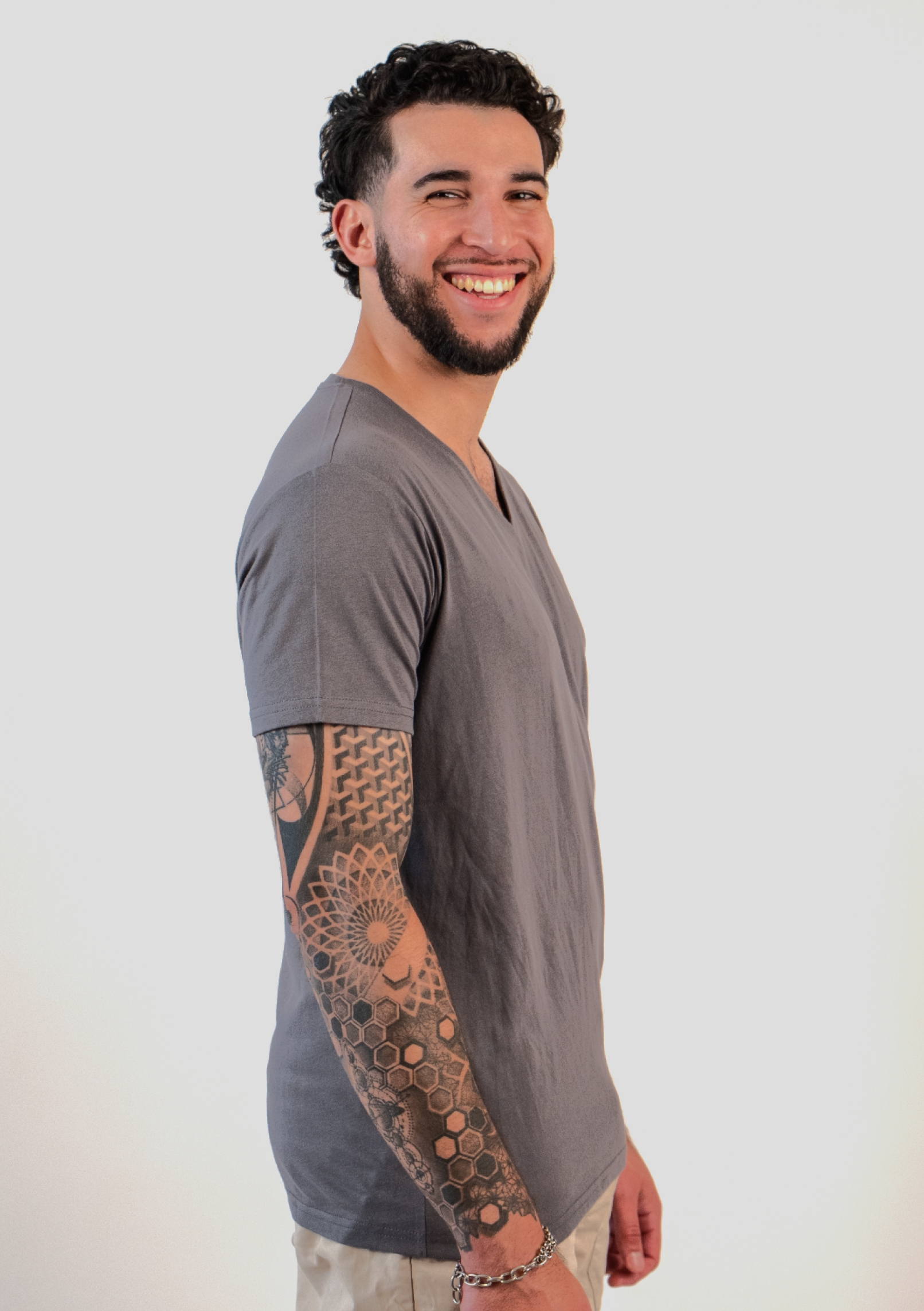 Dark Gray V-Neck T-shirts