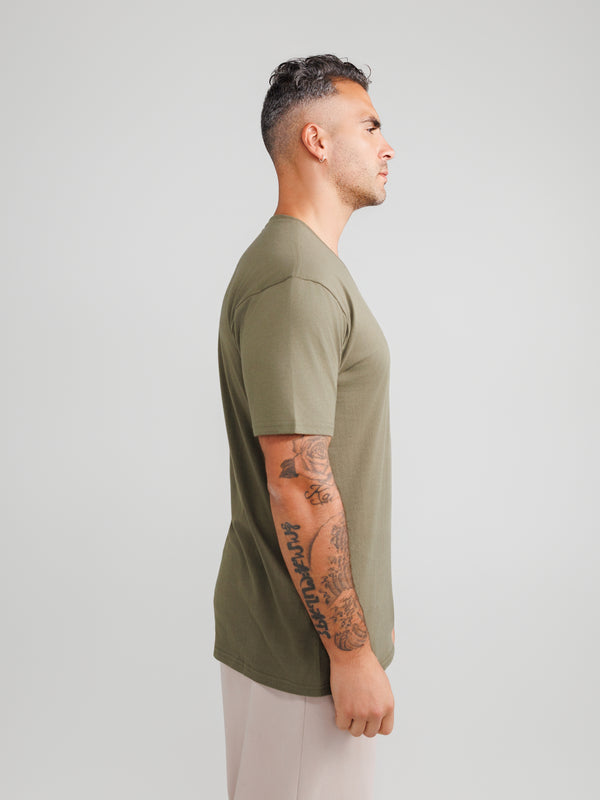 Olive V-Neck T-shirts