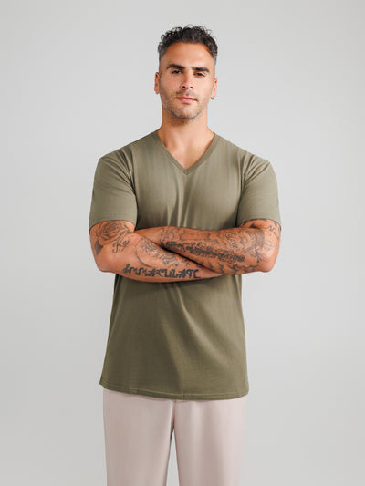Olive V-Neck T-shirts