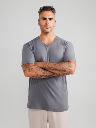 Dark Gray V-Neck T-shirts